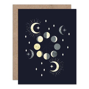Celestial Moon Phase Greeting Card